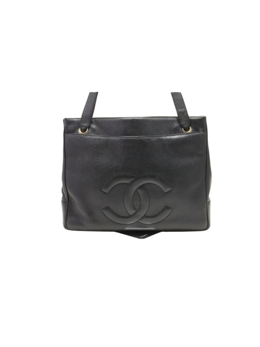 Chanel Caviar Leather Jumbo CC Logo GD Tote